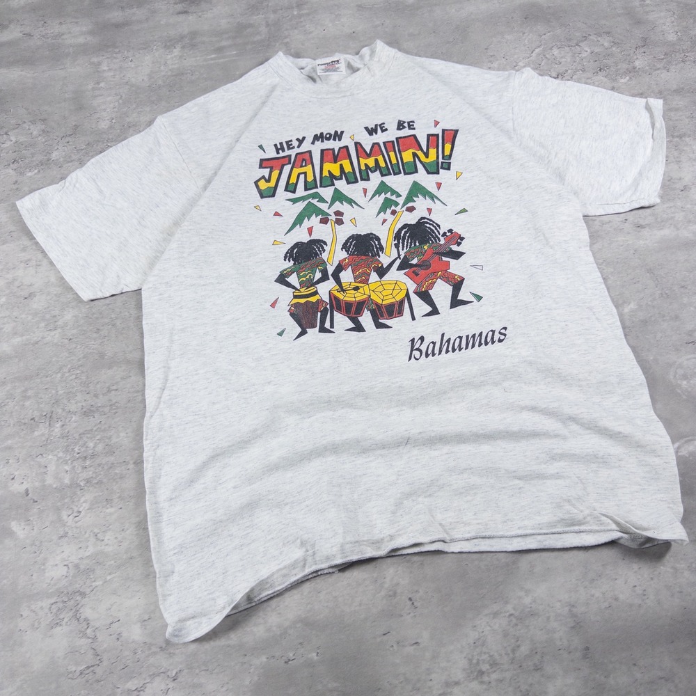 vintage oneita bahamas jammin shirt grey mens xl